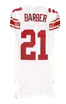 2005 Tiki Barber Signed and Game-Used Giants Road Jersey (Giants COA)